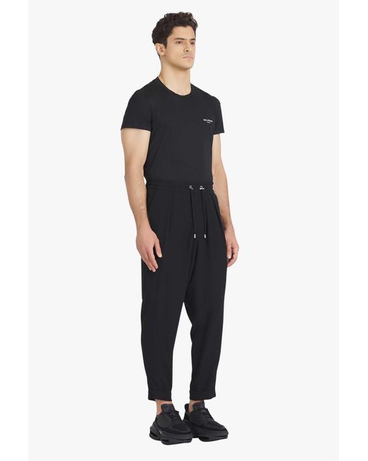 Balmain Black Slouchy Tapered Pants for men