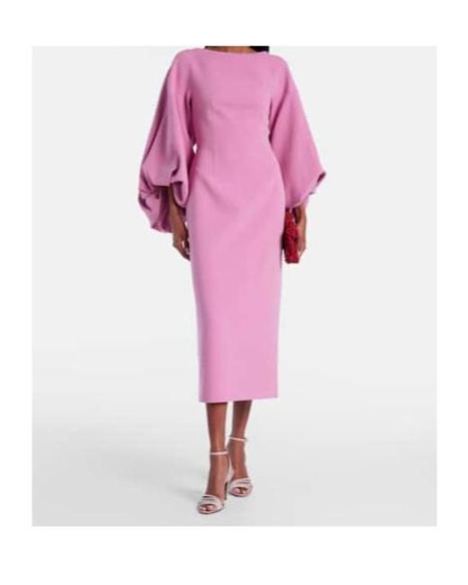 Roksanda Pink Garance Balloon-Sleeve Crepe Gown