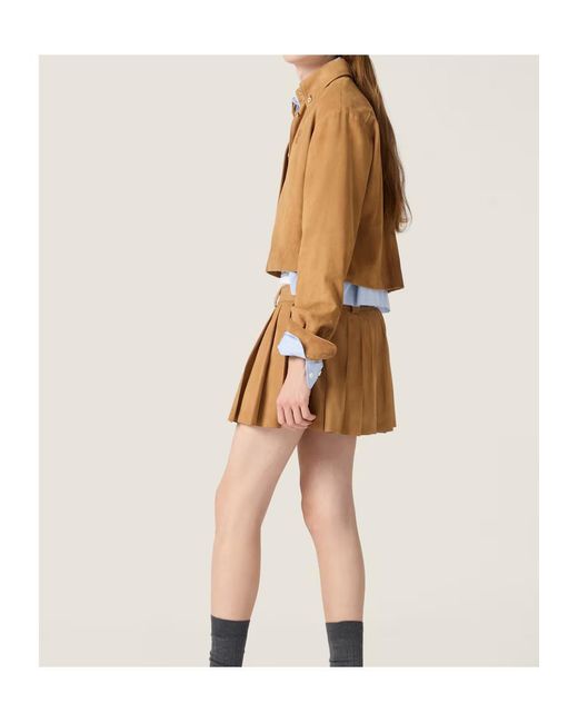 Miu Miu Natural Waxed Suede Shirt