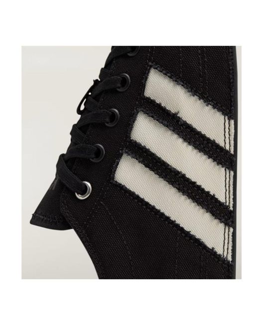 Y-3 Black X Adidas Nissa Lo Stripe-Detail Sneakers for men