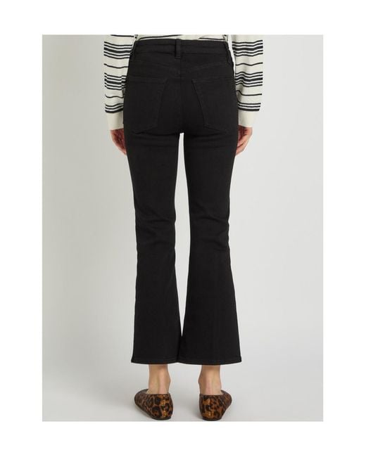 FRAME Black The Reboot Crop Boot-Leg Jeans