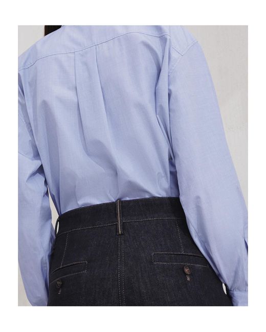 Brunello Cucinelli Blue Comfort Monili-Embellished No-Fade Denim Equestrian Trousers