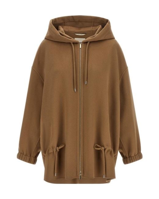 Max Mara Brown S Smmadriana Hooded Zip Coat