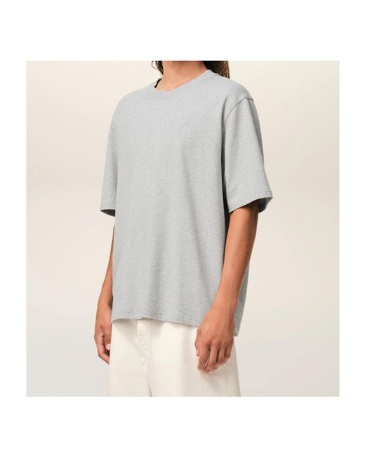 AMI Gray Ami De Coeur Short-Sleeved Crewneck T-Shirt for men