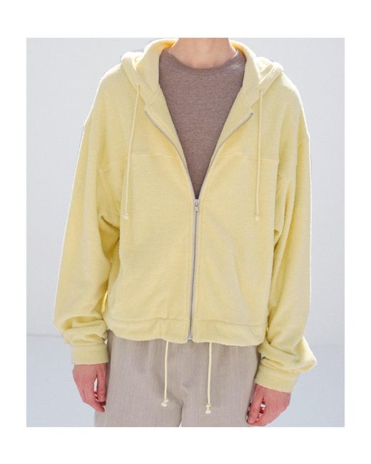 Auralee Yellow Long-Sleeved Zip-Up Jacket for men