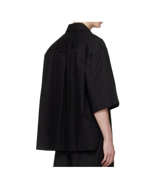 Simone Rocha Black Collared Short-Sleeved Shirt for men