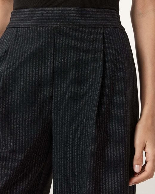 AllSaints Black Aleida Pinstripe Pants