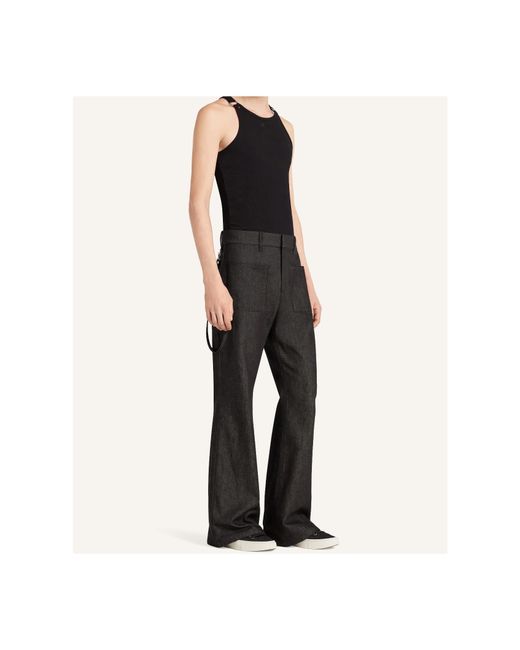 Courreges Black Two-Pocket Bootcut Jeans for men