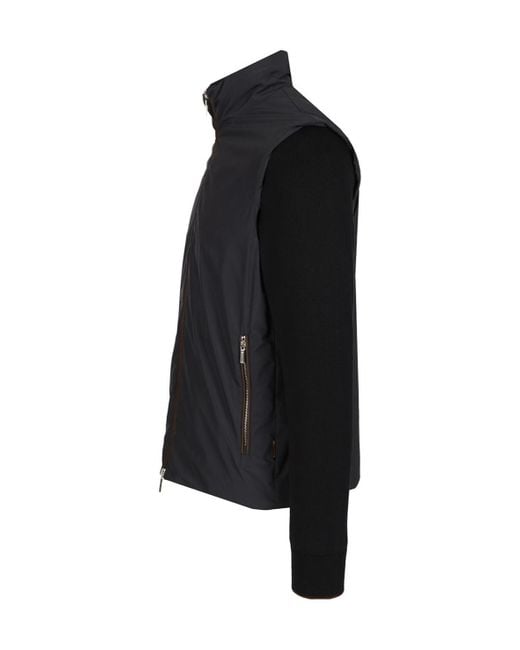 Moorer Black Evan H Stp Zip-Up High Neck Jacket for men