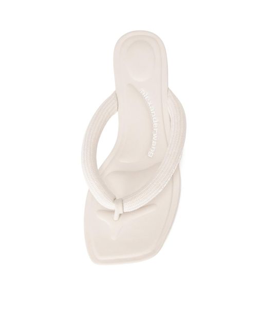 Alexander Wang White Logo-Print Flip-Flops