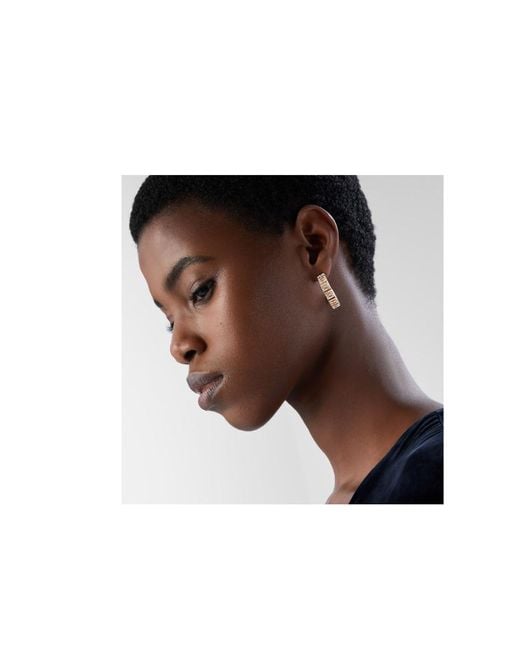 Fendi Metallic Ff Embellished Hoop Earrings