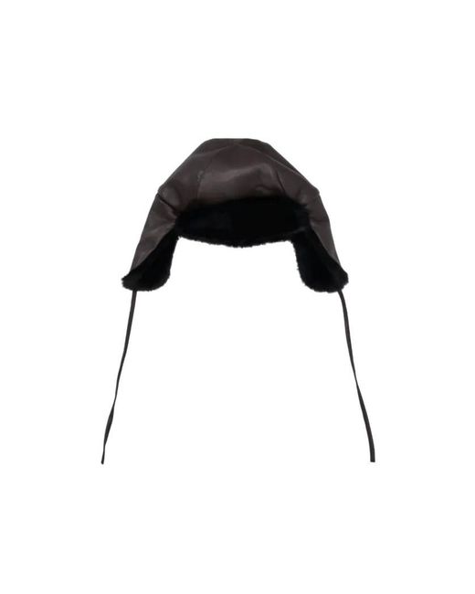P.A.R.O.S.H. Black Faux-Fur Trim Hat