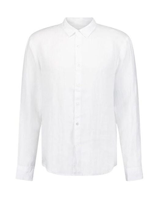 James Perse White Classic Long Sleeved Shirt for men
