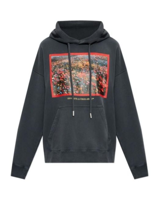 Off-White c/o Virgil Abloh Gray Long-Sleeve Hooded Sweatshirt