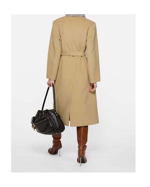Acne Natural Double-Breasted Wool Coat