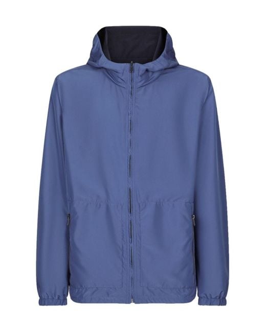 Dolce & Gabbana Blue Logo Reversible Windbreaker Jacket for men
