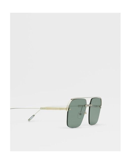 Zegna Green Logo Sunglasses for men