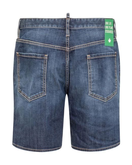 DSquared² Blue One Life Marine Denim Shorts for men