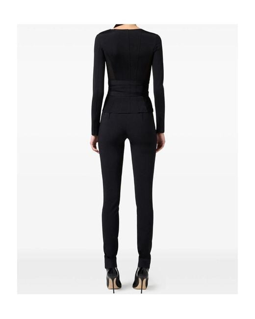 Elisabetta Franchi Black Wide-Neck Jacket