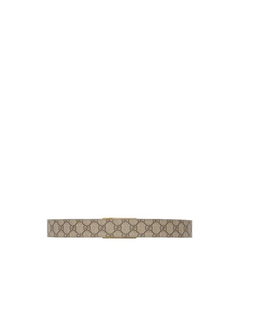 Gucci White Monogram Jacquard Buckle Belt for men