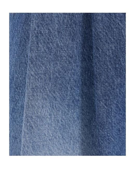 Hed Mayner Blue Pleated Wide-Leg Jeans for men