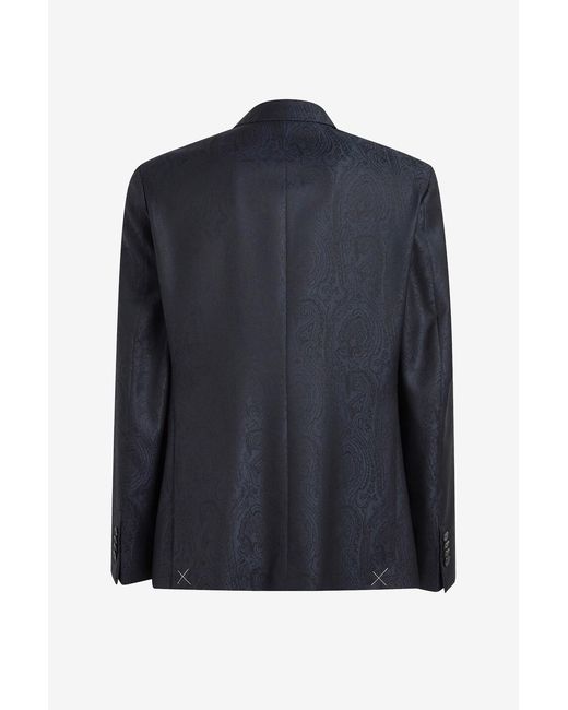 Etro Blue Single Breasted Tailored Jacket for men
