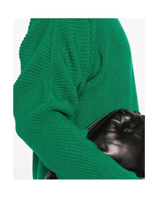 Comme des Garçons Green Ribbed-Knit Jumper for men