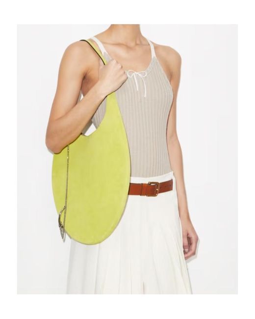 Tory Burch Yellow Pierced Soft Suede Bag