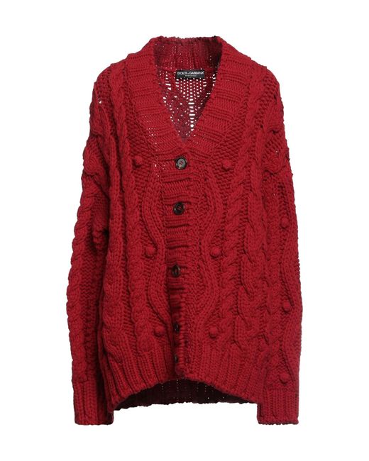 Dolce & Gabbana Red Long Sleeves Cardigan