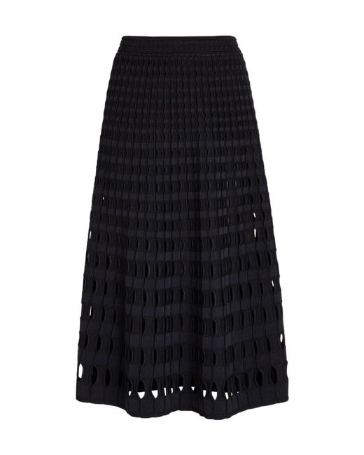 Jonathan Simkhai Black Drue Textured Cut-Out Knit Midi Skirt
