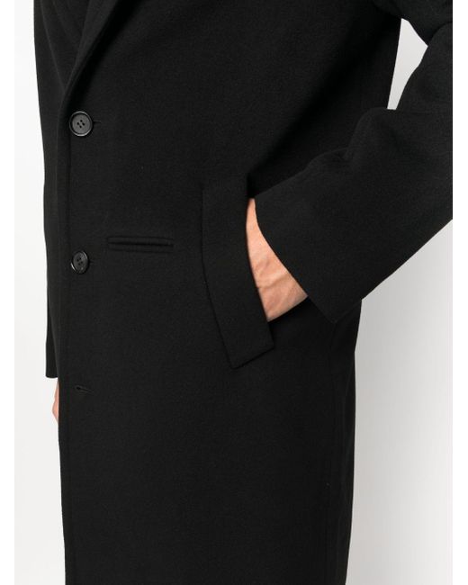 McQueen Black Single Breasted Long Sleeved Coat for men