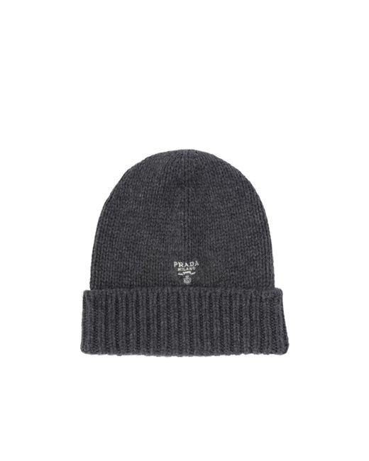 Prada Blue Cashmere Beanie for men