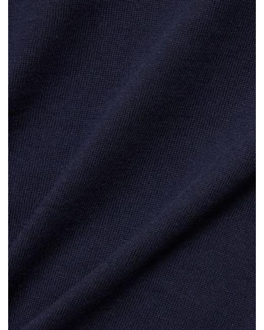 Brunello Cucinelli Blue Round Neck Pullover Sweater for men