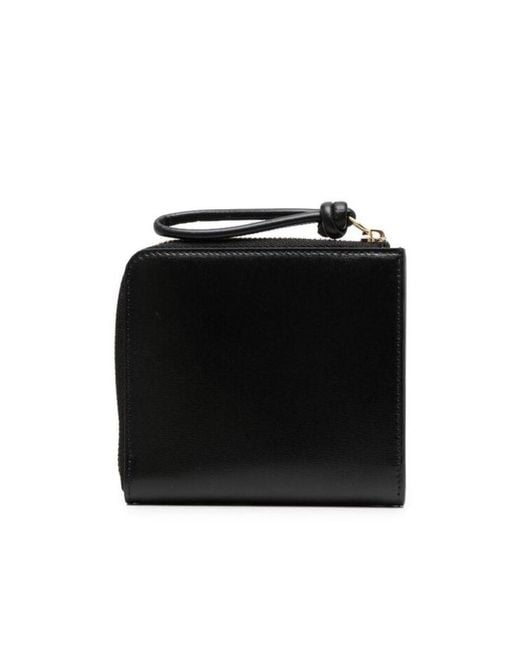 Jil Sander Black Logo Embossed Zip-Around Wallet