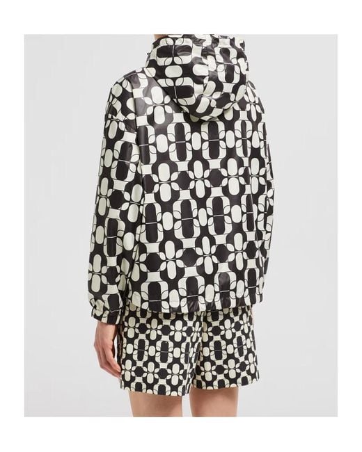 Moncler White Graphic Print Zip-Up Jacket
