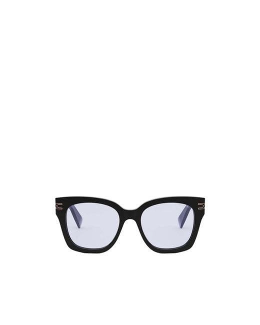 BVLGARI White Geometric Frame Sunglasses