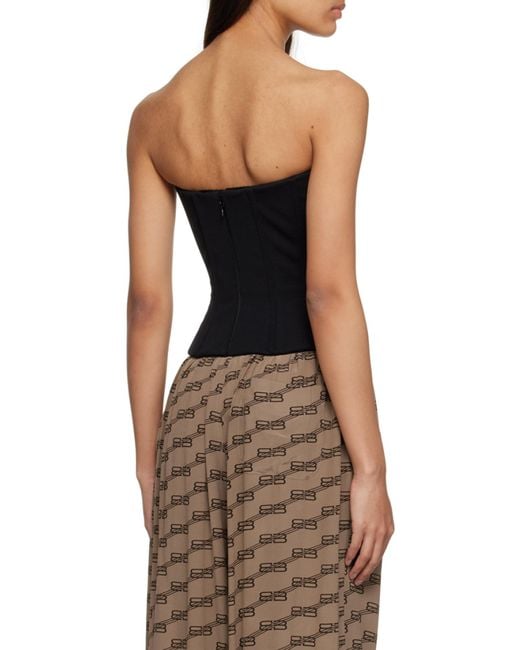 Balenciaga Black Strapless Bustier Top