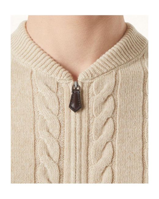 Loro Piana Natural Cedar Bomber Cardigan for men