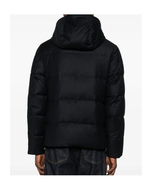 Montecore Black Hooded Padded Jacket for men
