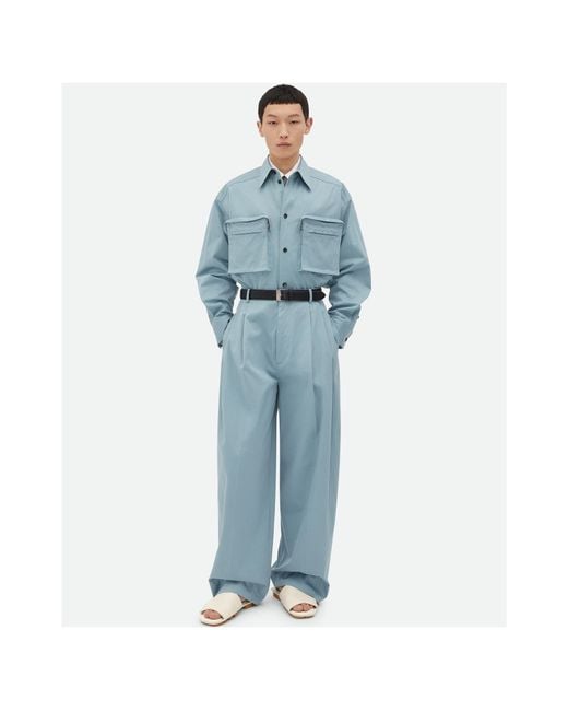 Bottega Veneta Black Cotton Twill Trousers for men