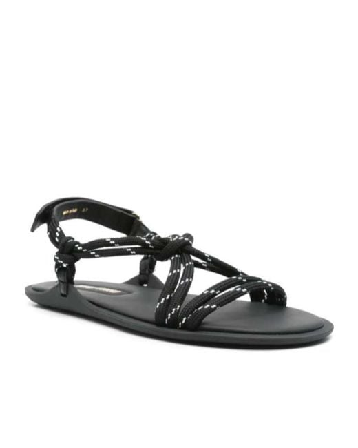 Miu Miu Black Rope Flat Sandals