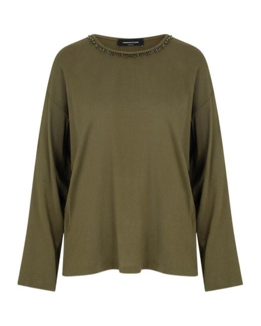 Fabiana Filippi Green Long-Sleeved T-Shirt