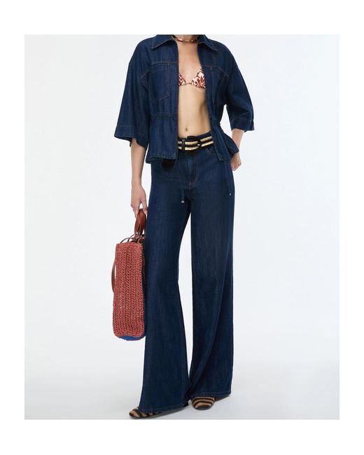 iBlues Blue Wide-Leg Jeans