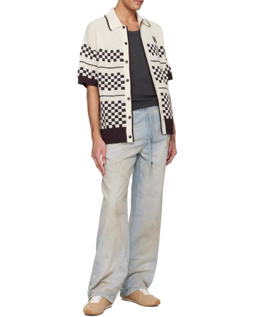 Amiri Blue Drawstring Denim Trousers for men