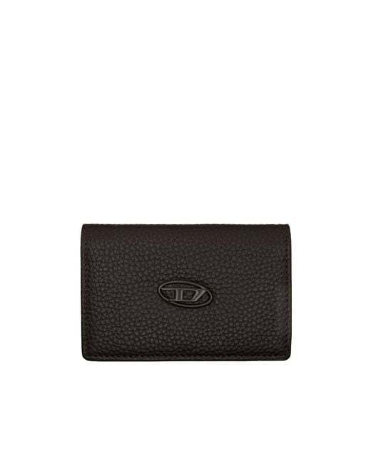 DIESEL Black Logo-Plaque Cardholder for men
