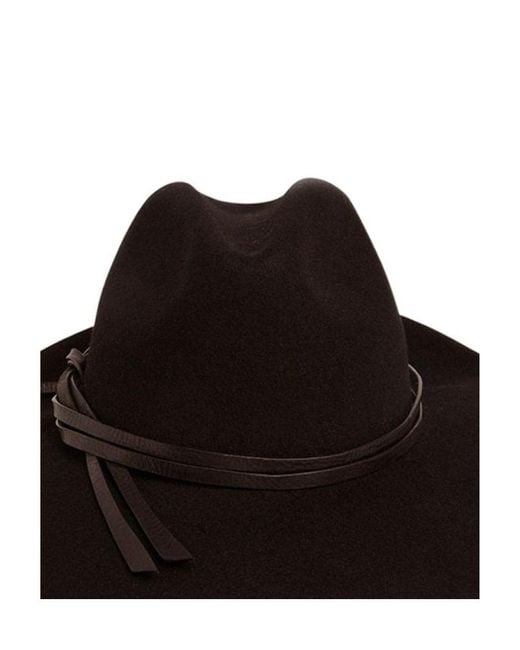 Golden Goose Deluxe Brand Brown Curved Wide Brim Fedora Hat for men