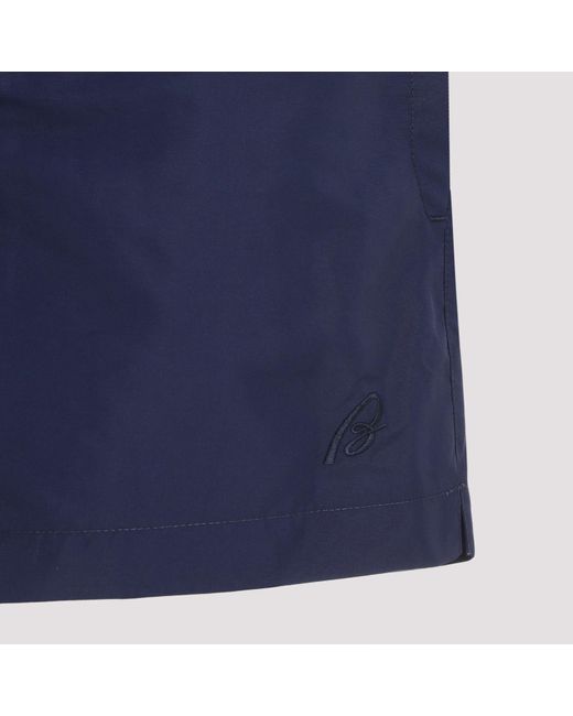 Brioni Blue Zip-Up Swim Shorts for men