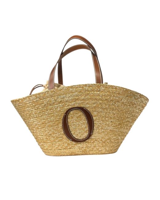 Orciani Metallic Logo-Patch Top Handle Tote Bag