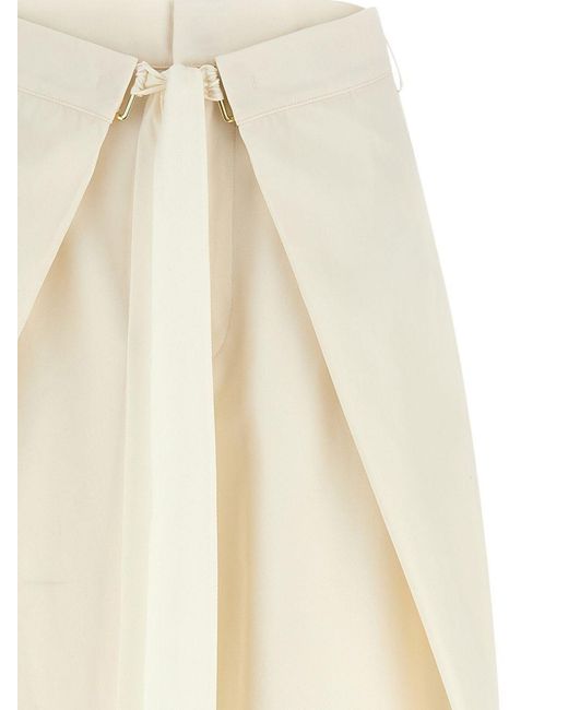 DARKPARK White Tie-Waist Wide-Leg Pants