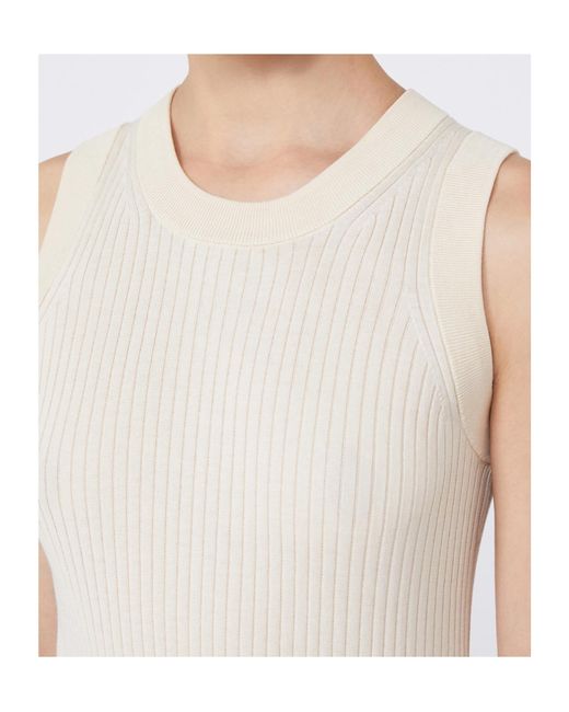 Sportmax White Tione Ribbed Tank Top